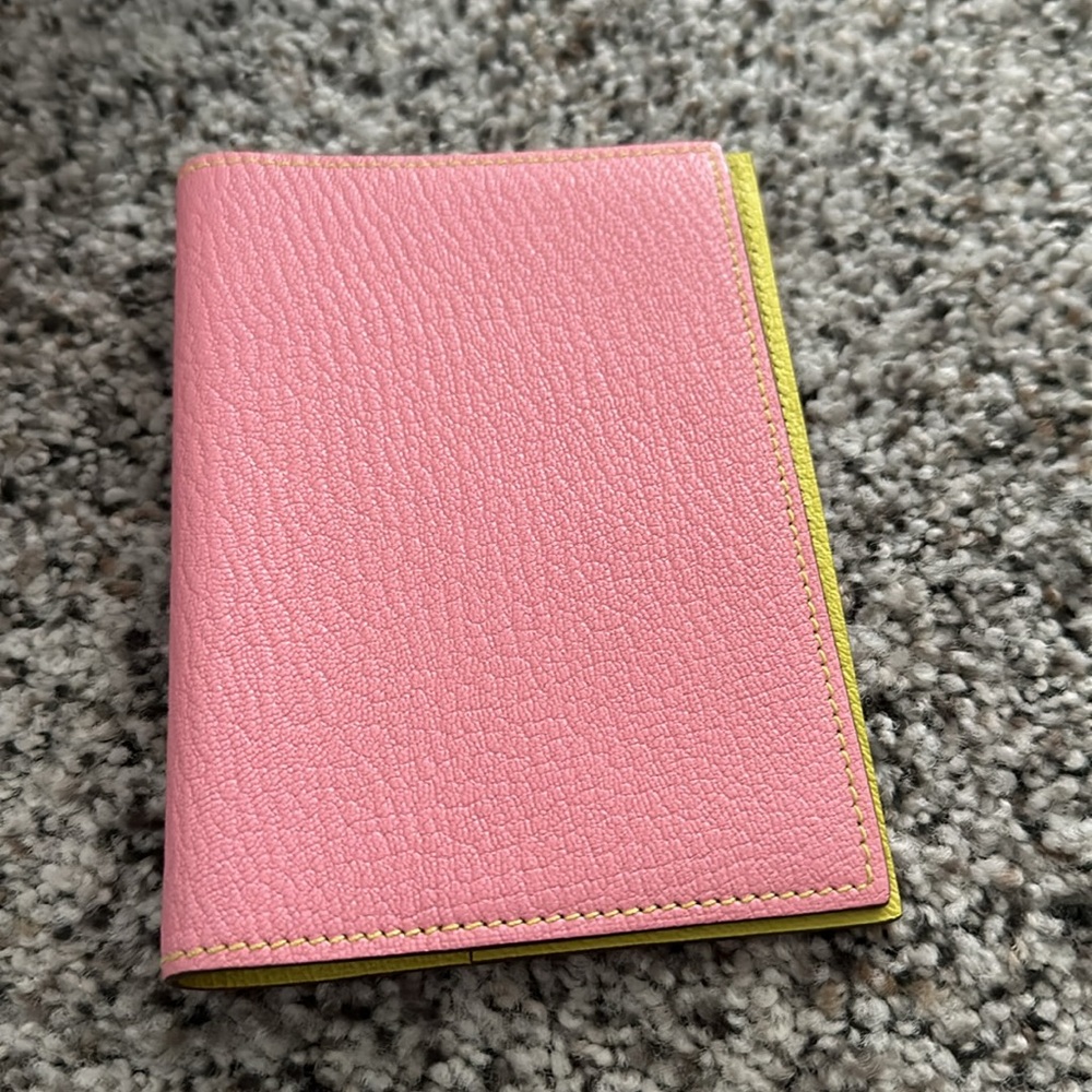 Hermes pink/lime chèvre agenda